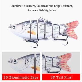 5 Pieces/set Fishing Lures Set Multi Segments Jointed Hard Bait 3.9in/0.56oz,Bionic Hard Fishing Bait Suitable for Fresh Water and Saltwater,Sinking Lifelike Swimbait Outdoor Fishing Equipment for Dealsforyoudays Perfect for Beginners