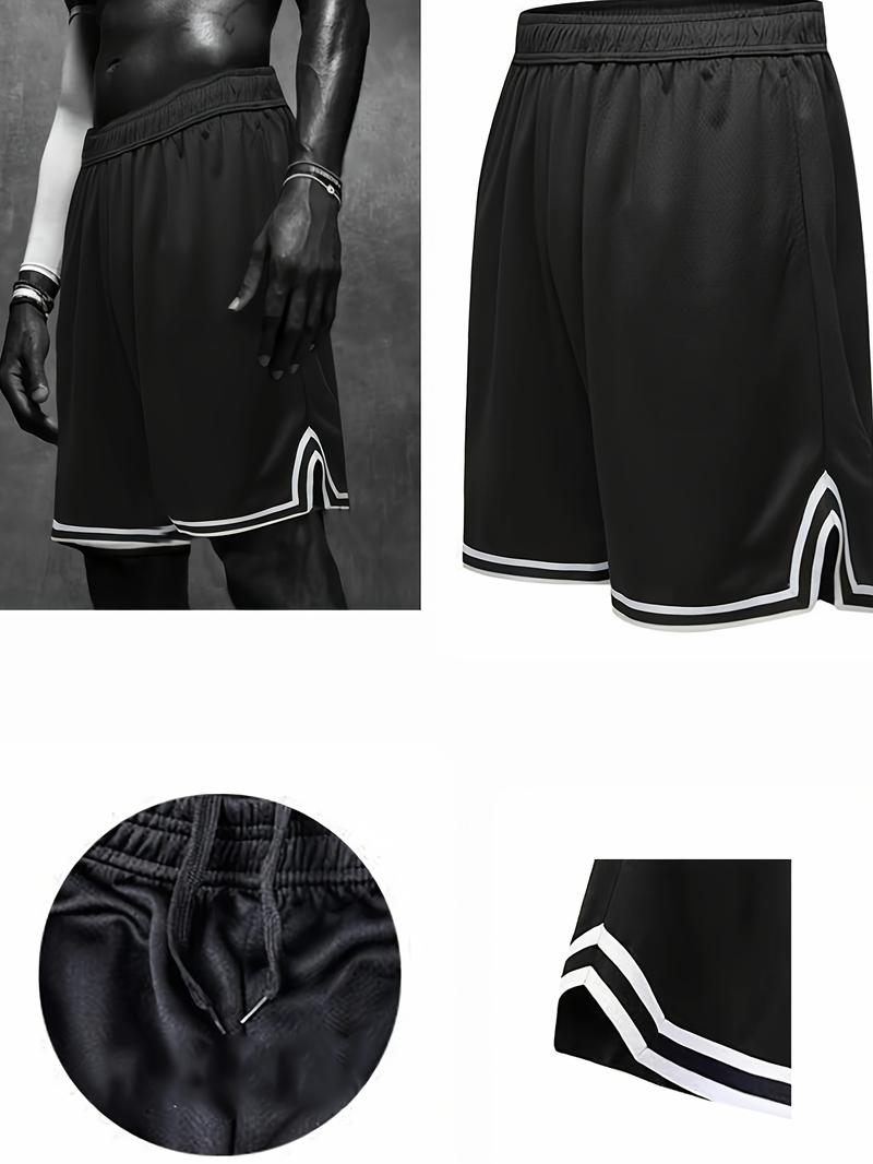 3PCS Men's Mesh Shorts, Three-Piece Set, Sports Basketball Shorts, Running, Fitness, Cycling, Hiking, Swimming, Quick-Dry, Breathable Elastic Shorts