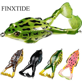 5PCS Frog Lures Baits Fishing Tools Double Propeller Legs Silicone Soft Treble Hook 13.5g Topwater Wobblers Artificial Baits Catfish Fishing Lures Dealsforyoudays