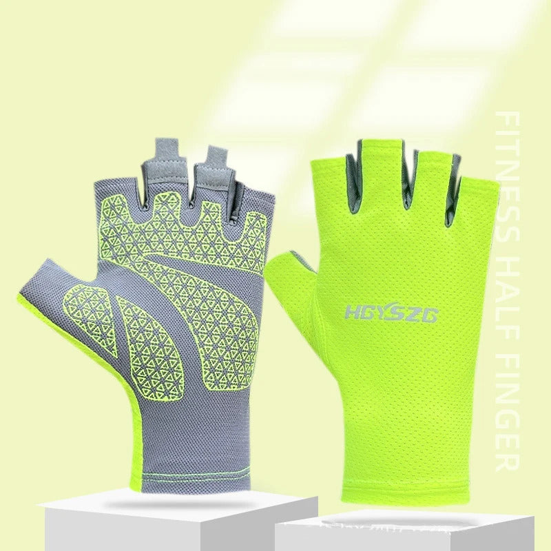 Summer Cycling Gloves Fingerless Fitness Fishing Women Men Spring Gym Breathable Non-slip Yoga Elastic Sport Bicycle Gloves