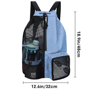 Swim Bag Mesh Drawstring Backpack with Wet Pocket Beach Backpack Swimming Sports Bag for School Swimming Beach Storage Bags