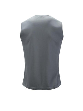 Men's Solid Round Neck Sports Vest, Breathable Comfortable Quick Drying Tank Top for Running Outdoor Exercise Basketball Training, Sport & Outdoor Clothing for Summer, Gym Casual Wear, Sleeveless Sports Vest