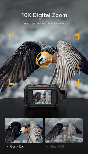Night Vision Goggles with 64GB SD Card, Adult Night Vision Binoculars with 2.8 Inch HD Screen for Hunting Camping, Hiking Essentials 10x Digital Zoom, 5W Infrared Light, 7 Levels of Infrared, Simple Operation