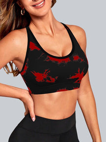 Women's Tie Dye Print Sports Bra, Breathable Comfortable High Stretch Sports Bra, Ladies Sportswear for Indoor Outdoor Wear, Women Workout Clothes