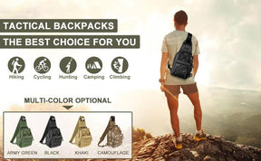 Tactical Compact EDC Shoulder Sling Bag for Men - Crossbody and Chest Pack for Travel, Camping, Trekking, Outdoor Sports - Adjustable Multifunction Durable dealsforyoudays