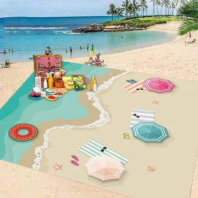 Waterproof Beach Mat Sandproof Travel Mat Portable Lightweight Folding Camping Supplies for Outdoor Camping Hiking Picnic