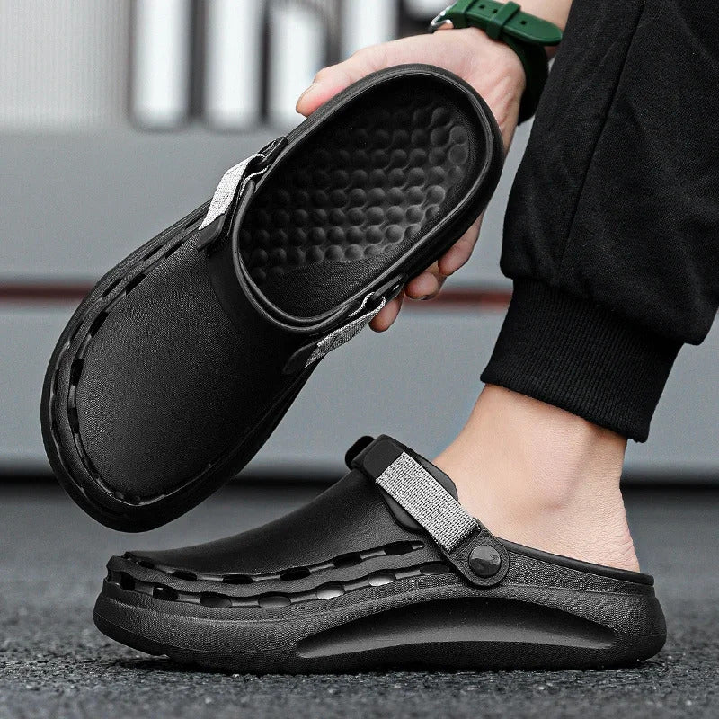 Quick-Dry EVA Solid Color Mens Sandals Fashion Trendy Lightweight Outdoor Travel Essentials Beach Shoes Casual Men’s Slippers