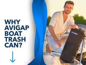Boat Trash Can, 100% Odor & Leak Resistant, Portable, Reusable, 10-13 Gal Garbage Bag Snaps Inside, Easy to Install & Clean, Fishing, Sandbar, Kayak, Pontoon Boat Accessories Black