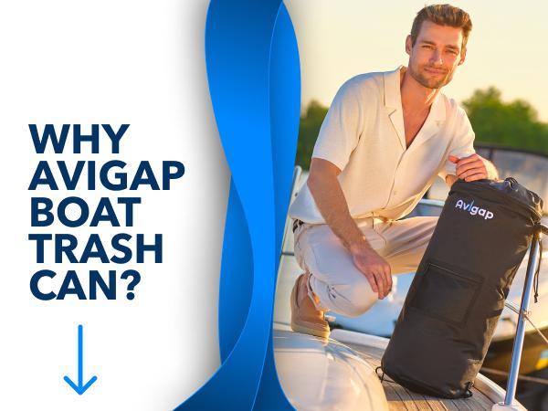 Boat Trash Can, 100% Odor & Leak Resistant, Portable, Reusable, 10-13 Gal Garbage Bag Snaps Inside, Easy to Install & Clean, Fishing, Sandbar, Kayak, Pontoon Boat Accessories Black