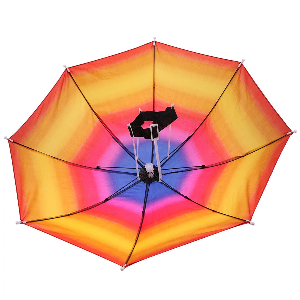 Portable Head Umbrella Hat Fishing Caps Anti-Rain Fishing Anti-Sun Umbrella Hat Adults Children Unisex Outdoor Pesca Sports Cap