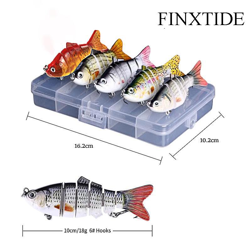 5 Pieces/set Fishing Lures Set Multi Segments Jointed Hard Bait 3.9in/0.56oz,Bionic Hard Fishing Bait Suitable for Fresh Water and Saltwater,Sinking Lifelike Swimbait Outdoor Fishing Equipment for Dealsforyoudays Perfect for Beginners