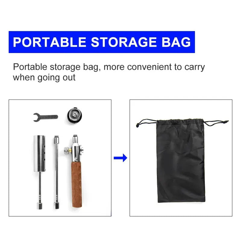 Camping Long Flame Igniter Outdoor Portable Wooden Handle Burner Picnic BBQ Gas Tank Spray Gun Removable Stove Toolkit