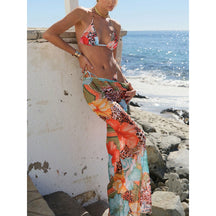 Women's Floral Print Bikini Set, Casual Fashion Chic Swimsuit Set for Beach Holiday Vacation, Ladies Swimwear for All Seasons, Bikini Skirt Set, Floral Bikini Top, Bikinis Sets