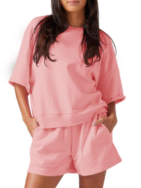 Womens 2 Piece Outfits Oversized Cropped Sweatshirt and High Waist Running Shorts Tracksuit Sets tracksuits men