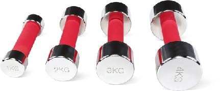 uv10701 Chromed foam handle dumbbells - UnivFitness
