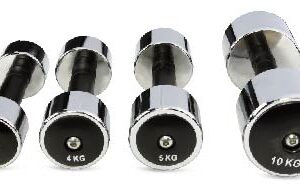 Chromed rubber handle dumbbells - UnivFitness