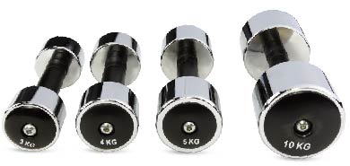 uv10702 Chromed rubber handle dumbbells - UnivFitness