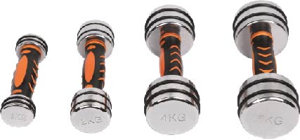 uv10705 Chromed TPR handle dumbbells anti-slip (UV10705) - Dumbbells & Barbells - UnivFitness