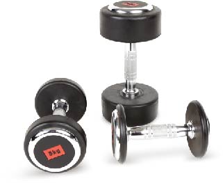 uv10802 Rubber dumbbells with cap (UV10802A) - Dumbbells & Barbells - view 2 - UnivFitness