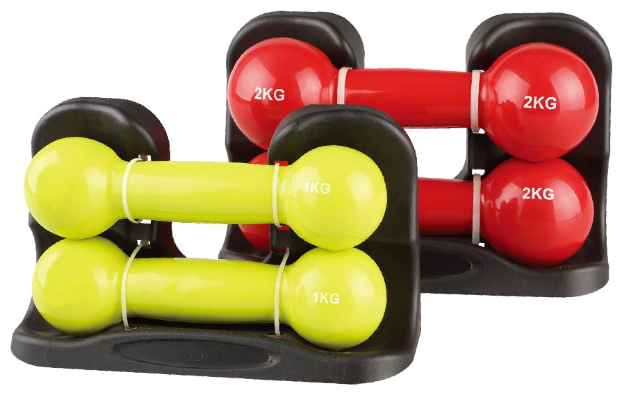 uv10902 Vinyl/neoprene small round head dumbbell sets (UV10902A) - Dumbbells & Barbells - UnivFitness
