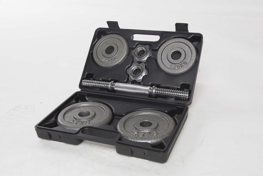 uv11501 2 10kg grey hammerton dumbbell sets with case - UnivFitness