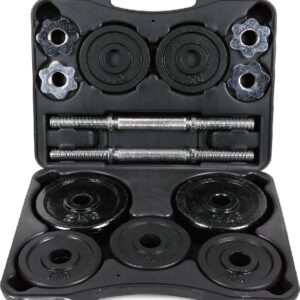 20kg black painted dumbbell sets with case - UnivFitness