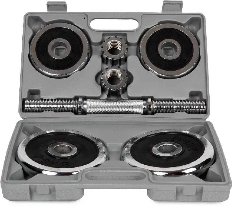uv11707 10kg chromed dumbbell sets with case - UnivFitness