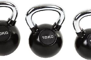 Rubber coated kettlebells with chromed handle - UnivFitness