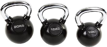 uv12601 Rubber coated kettlebells with chromed handle - UnivFitness