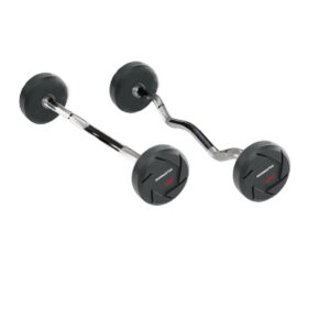 Rubber barbells with curl handle - UnivFitness