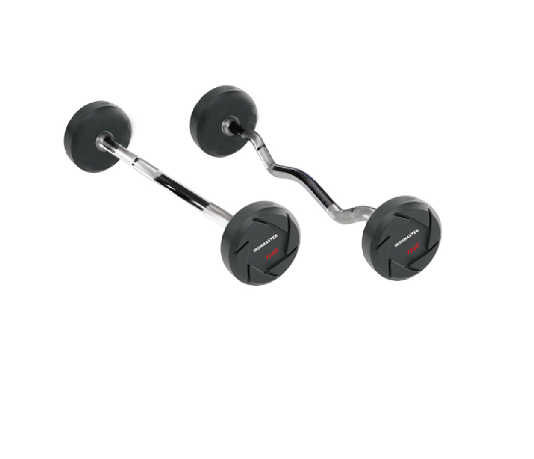 uv13503 Rubber barbells with curl handle - UnivFitness