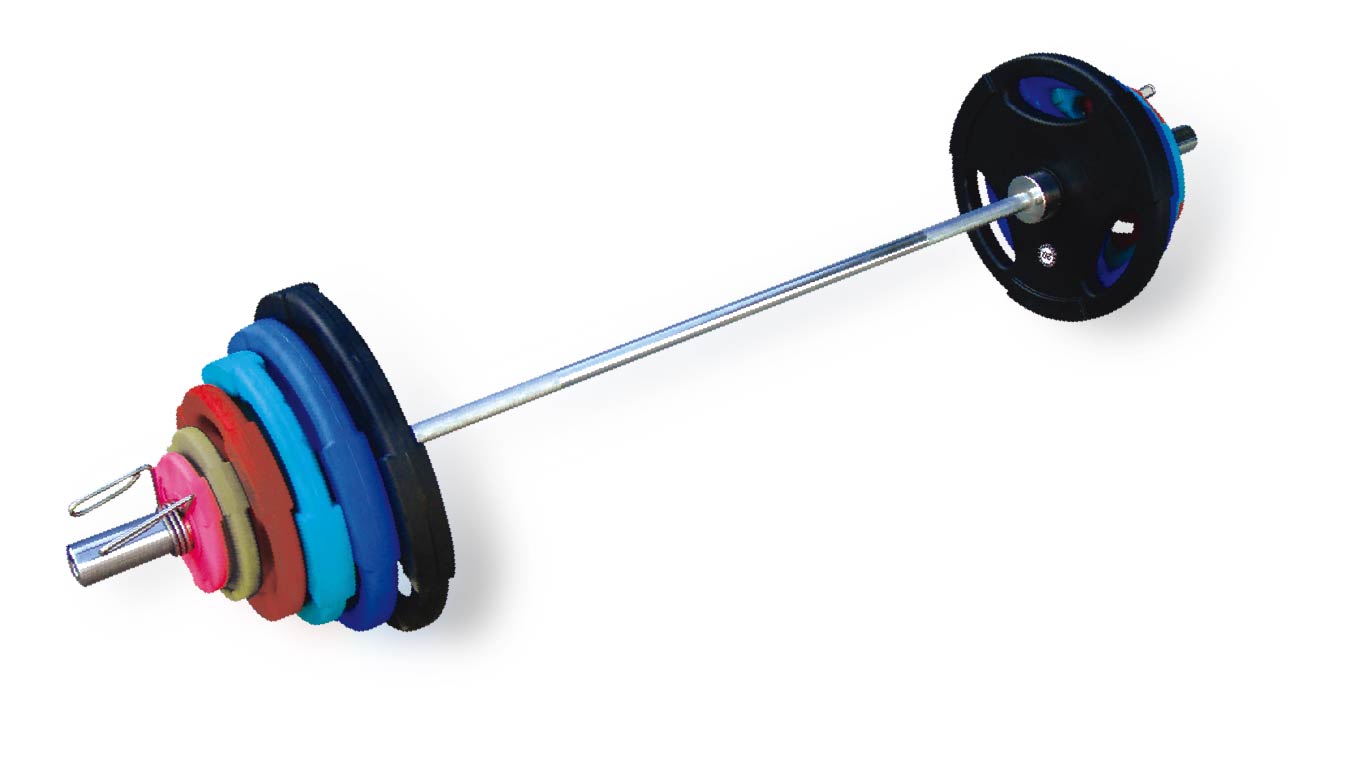 uv13707 300lb color pu olympic barbell sets - UnivFitness