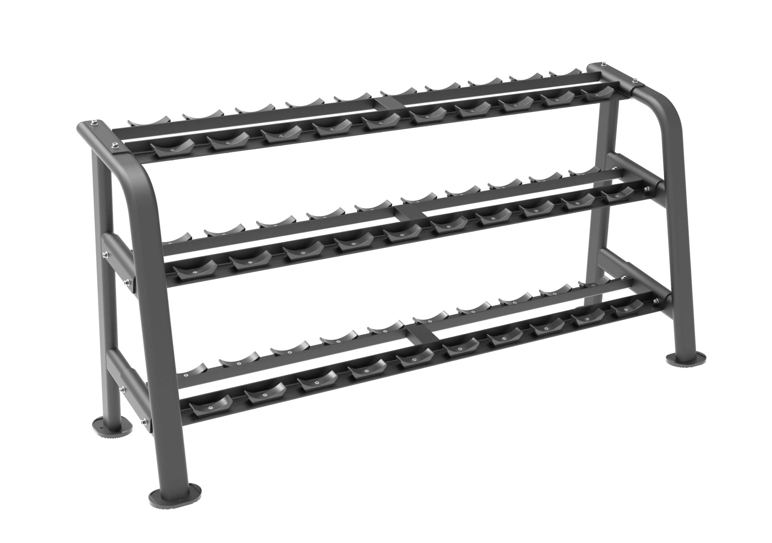 uv18702 Dumbbell horizontal 3 layer rack 30 lungs (UV18702) - Dumbbells & Barbells - UnivFitness