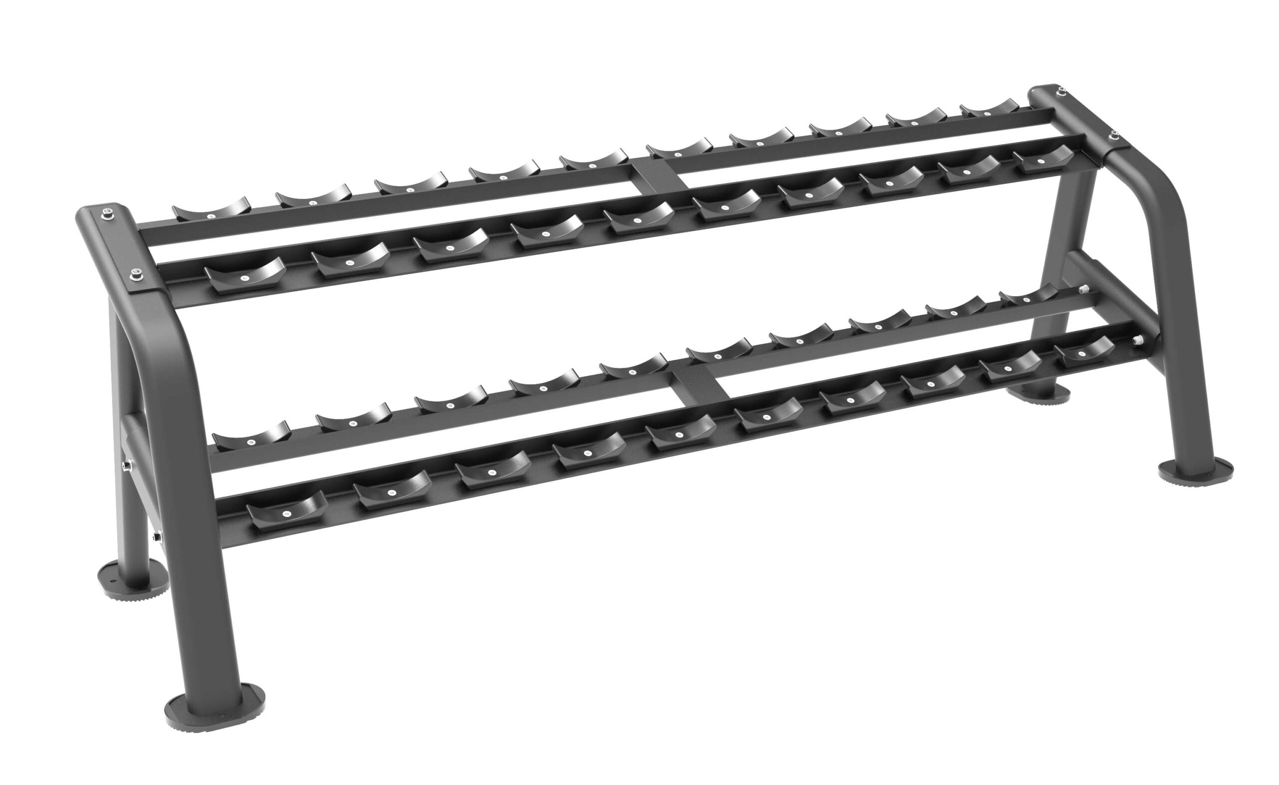 uv18703 Dumbbell horizontal 2 layer rack 20 lungs (UV18703) - Dumbbells & Barbells - UnivFitness