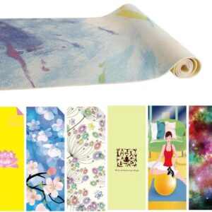 PVC yoga mat straight figure with air brushing floral design - UnivFitness