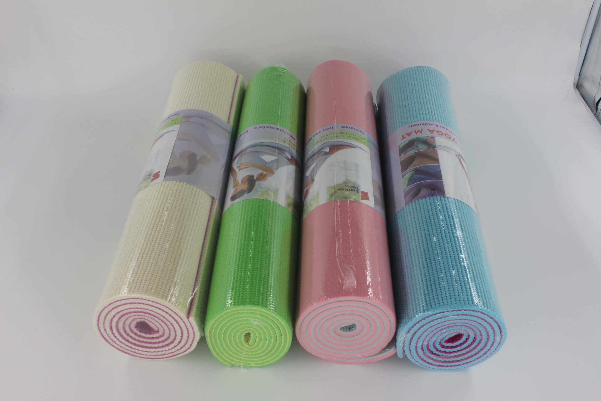 uv20704 PVC yoga mat two tone color, bottom pattern - UnivFitness