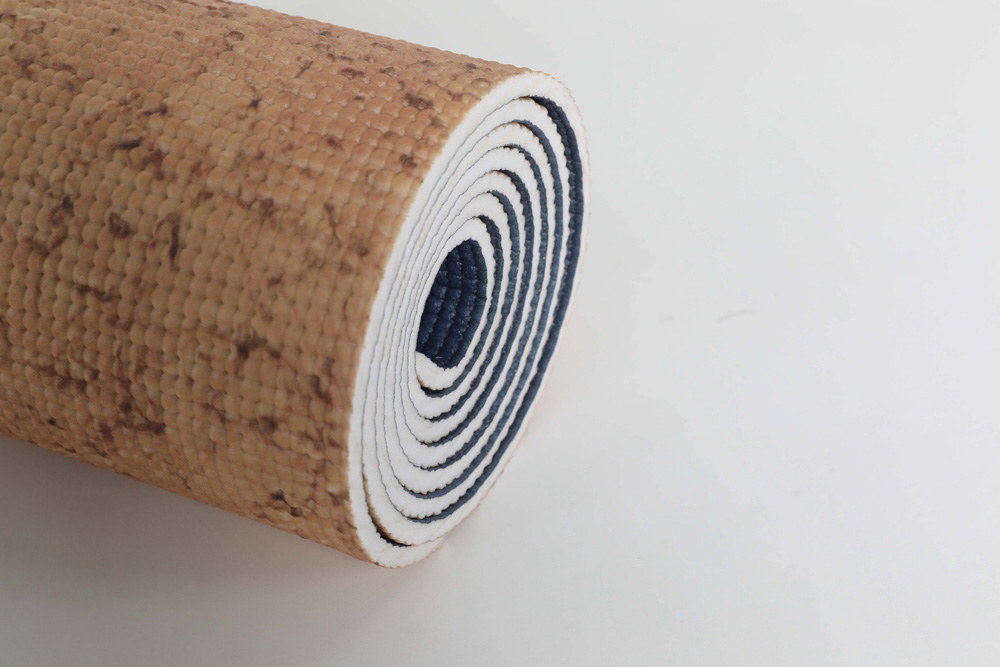 PVC yoga mat in cork printing PVC yoga mat in cork printing - image 1