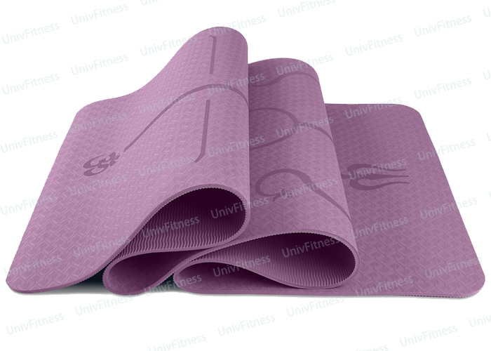 uv21007 tpe yoga mat 3 TPE yoga mat with line position - UnivFitness