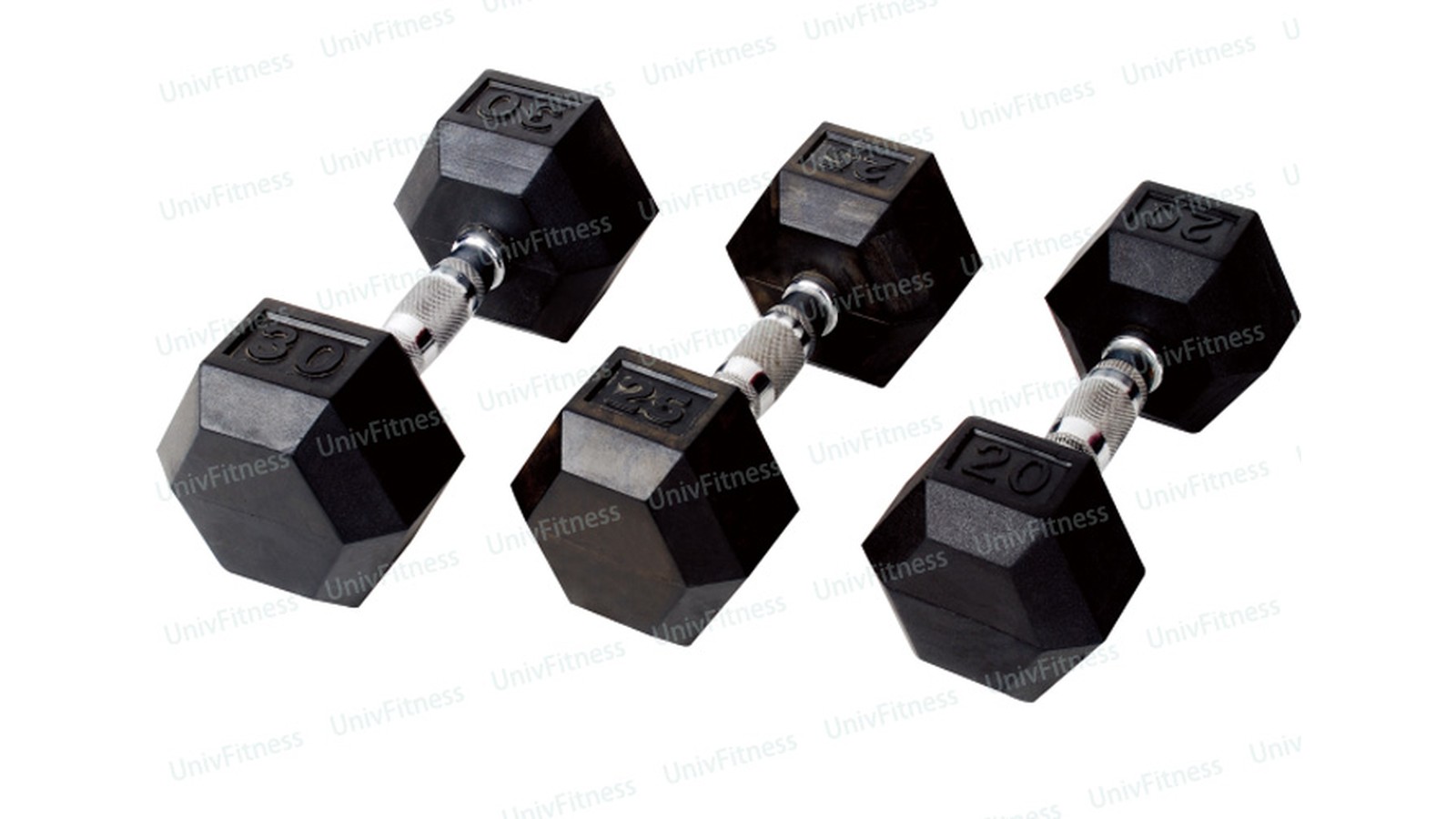 Rubber hex dumbbell - UnivFitness custom packaging