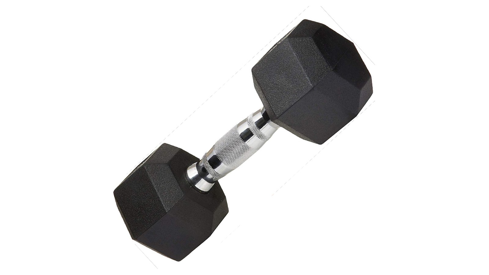 Hex rubber dumbbell with chromed steel handle - UnivFitness UV10801 wholesale dumbbell range 2.5-50 kg